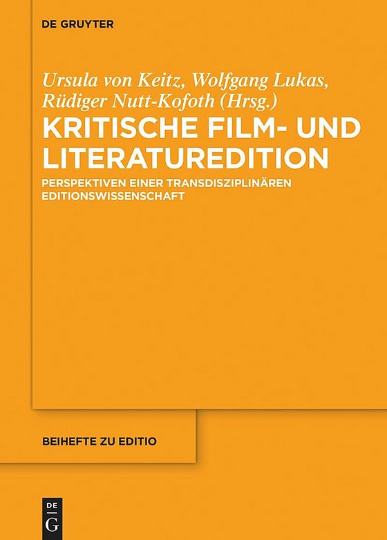 Cover Bd. 51 der Reihe editio /Beihefte De Gruyter Cover Bd. 51 der Reihe editio /Beihefte De Gruyter